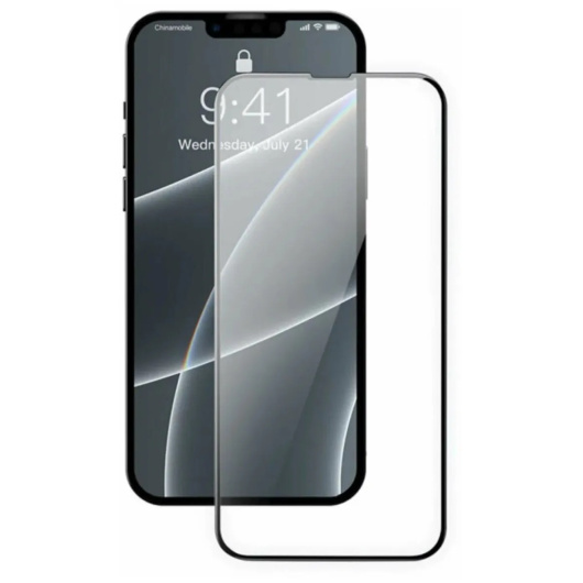 Защитное стекло с олеофобным покрытием 6D для Apple Iphone 13 Черное 