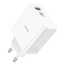 Сетевое зарядное устройство Hoco C113A USB + Type-C, Белое