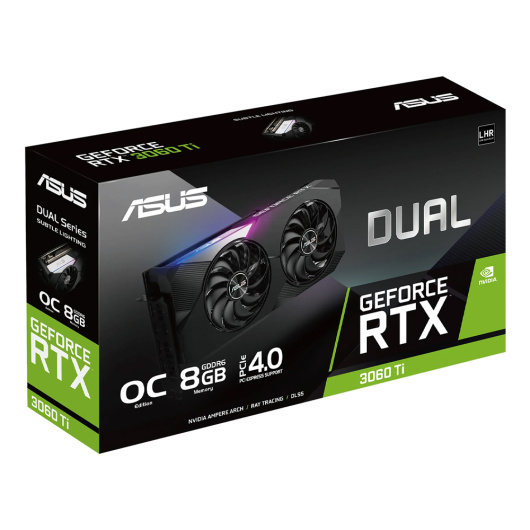 Видеокарта ASUS Dual GeForce RTX 3060 Ti V2 OC (DUAL-RTX3060TI-O8G-V2), Retail